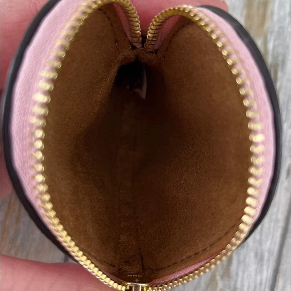 Coach Pink Heart Coin Purse Keychain